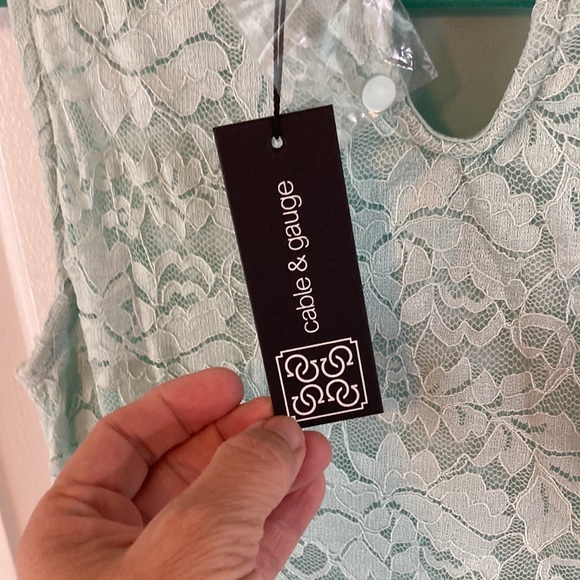 Cable & Gauge Tops Nwt Never Worn Teal Lace Cable Gauge Womens Top